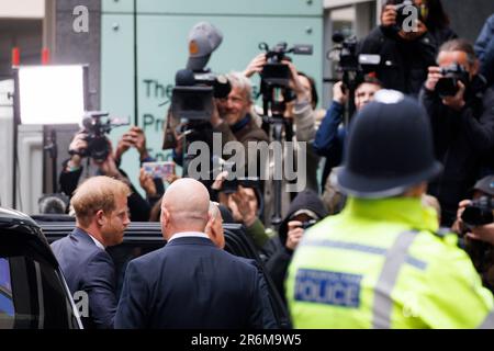 Prince Harry arrives at the High Court this morning ahead of the third day of trial against Mirror Group Newspapers.   Image shot on 7th June 2023.  © Stock Photo