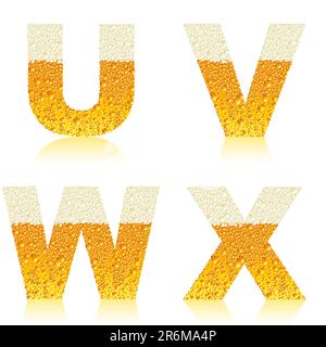 alphabet beer, this  illustration may be useful  as designer work Stock Vector