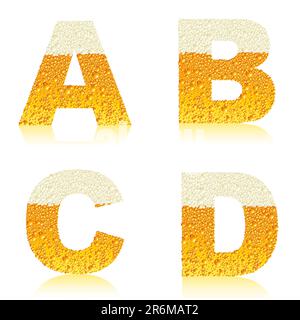 alphabet beer, this  illustration may be useful  as designer work Stock Vector