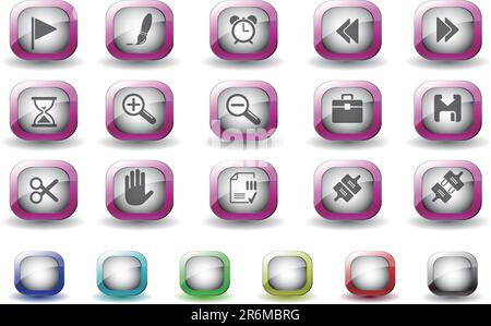 Toolbar and Interface icons TV Series Stock Vector