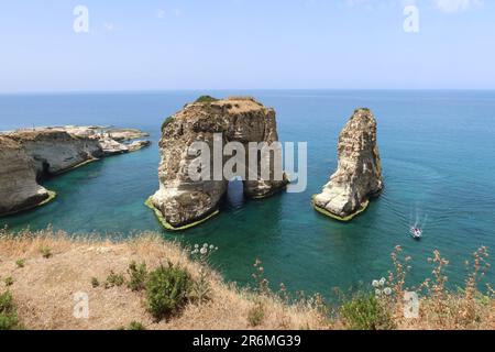 Beirut, Lebanon. 10th June, 2023. A view of Raouchi Rocks, Beirut