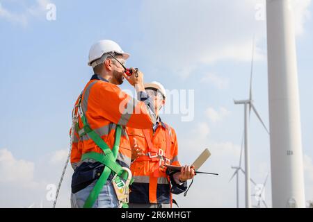 Engineer working with confident. Worker outdoor working. Mega project construction. Stock Photo