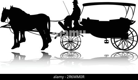 carriage silhouette - vector illustration Stock Vector