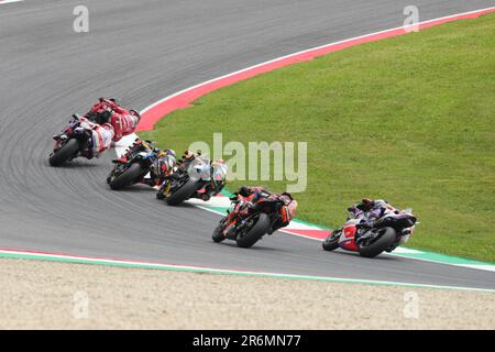 Misano Adriatico, Italy. 10th June, 2023. Star Race sprint MotoGP during the MotoGP Oakley Italian Grand Prix Qualifying Sunday, MotoGp of Italy - at Mugello Circuit on June 11, 2023 in Scarperia, Italy. (Photo by Fabio Averna/Sipa USA) Credit: Sipa USA/Alamy Live News Stock Photo