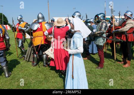 Barnet, London, UK. 10th June 2023. The Barnet Medieval Festival, with over 350 re-enactors commemorating the Battle of Barnet and the Wars of the Roses. Credit: Matthew Chattle/Alamy Live News Stock Photo