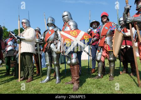 Barnet, London, UK. 10th June 2023. The Barnet Medieval Festival, with over 350 re-enactors commemorating the Battle of Barnet and the Wars of the Roses. Credit: Matthew Chattle/Alamy Live News Stock Photo