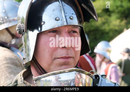 Barnet, London, UK. 10th June 2023. The Barnet Medieval Festival, with over 350 re-enactors commemorating the Battle of Barnet and the Wars of the Roses. Credit: Matthew Chattle/Alamy Live News Stock Photo