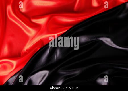 Fabric,abstract background of red and black silk Stock Photo