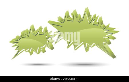 Two vector glossy Chat box in green. Stock Vector