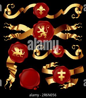 set of medieval ribbons, this illustration may be usefull as designer's ...