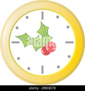 Last minute Holiday clock Stock Vector