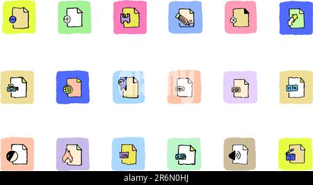 Document and File formats icons  Fresh color Stock Vector