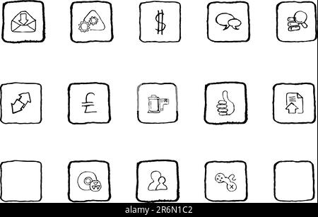 Internet  icons  grunge line Stock Vector