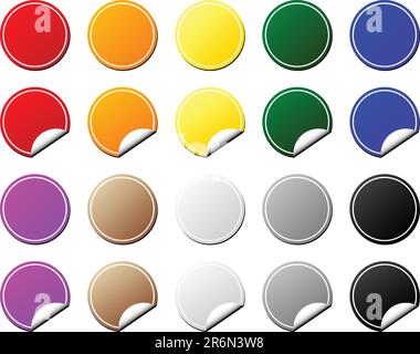 Collection of colorful tags. Flat and peeling. Vector. Stock Vector