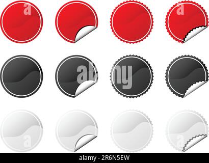 Collection of tags. Flat and peeling. Vector. Stock Vector