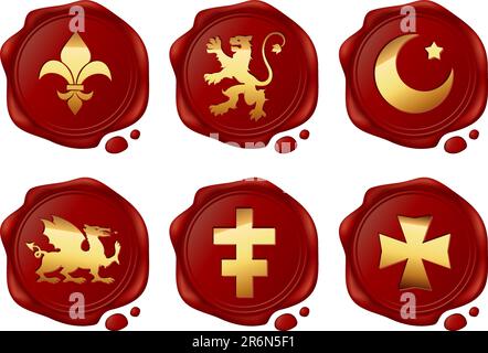 wax seal, this  illustration may be useful  as designer work Stock Vector