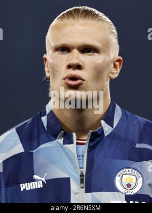 ISTANBUL - Erling Haaland of Manchester City FC during the UEFA Champions League Final between Manchester City FC and FC Inter Milan at Ataturk Olympic Stadium on June 10, 2023 in Istanbul, Turkey. Stock Photo