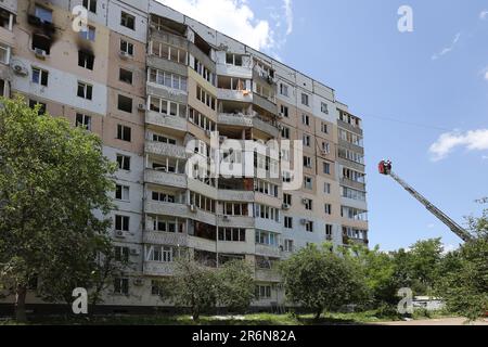 Shell Flew ODESSA, UKRAINE - June 10, 2023: War between Ukraine and Russia. Shell ...