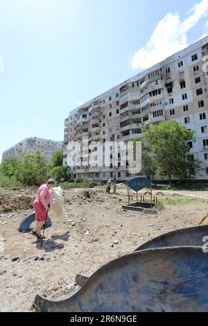 Shell Flew ODESSA, UKRAINE - June 10, 2023: War between Ukraine and Russia. Shell ...