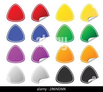 Collection of colorful tags. Flat and peeling. Vector. Stock Vector