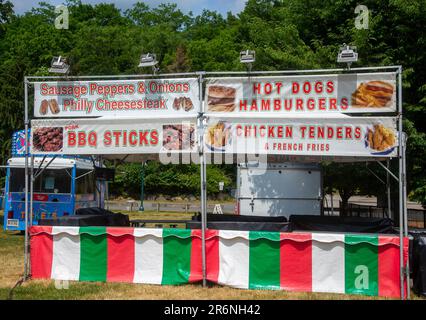Refreshment stand at a carnival in New Jersey, USA Stock Photo