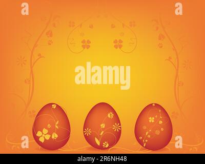 Floral easter egg vector background Stock Vector