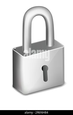 illustration of pad lock on an isolated background Stock Vector