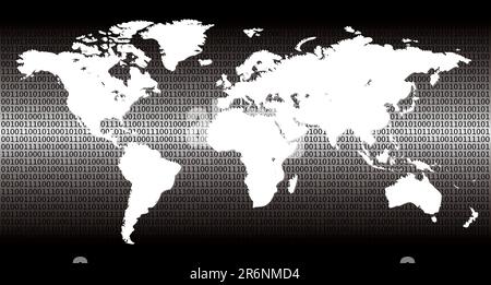 detailed binary world - vector illustration Stock Vector