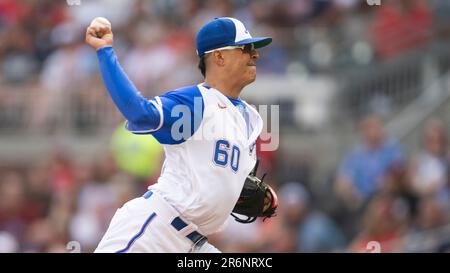 June 4 2022: Atlanta pitcher Jesse Chavez (60) throws a pitch