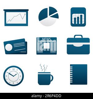 illustration of set of different business icon on isolated background Stock Vector