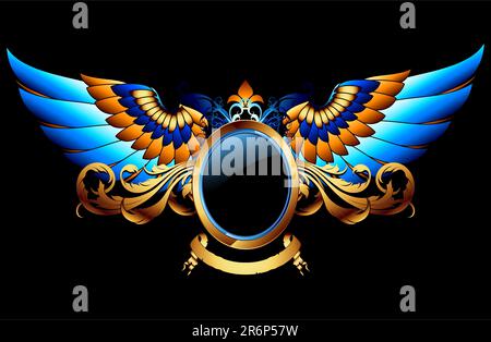 ornamental shield,  this  illustration may be useful  as designer work Stock Vector