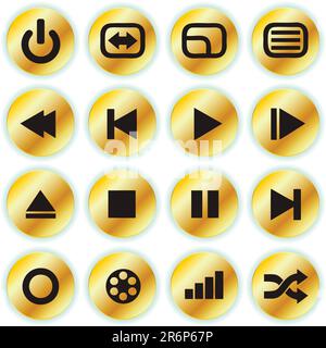 vector collection of media icons Stock Vector