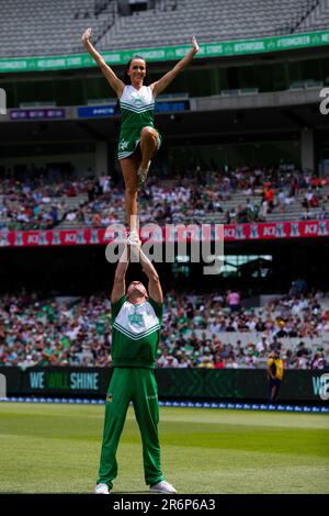 MELBOURNE, AUSTRALIA - JANUARY 18: Dancers during the Big Bash League cricket match between Melbourne Stars and Perth Scorchers at The Melbourne Cricket Ground on January 18, 2020 in Melbourne, Australia. Stock Photo
