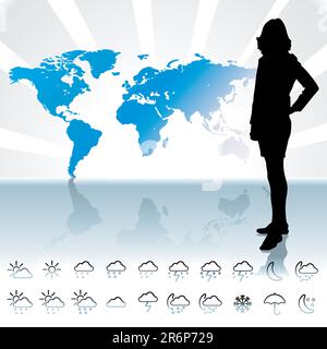 weathet forecast and icons - vector Stock Vector