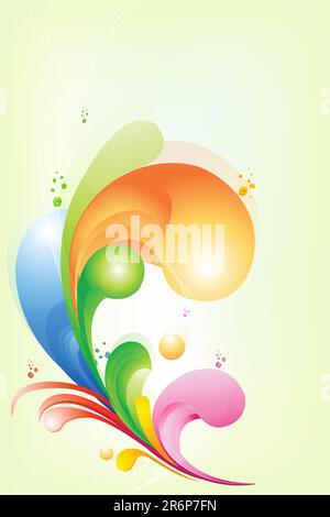 illustration of rainbow colored swirly background.. Stock Vector