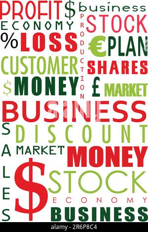 illustration of business word collage on white background Stock Vector