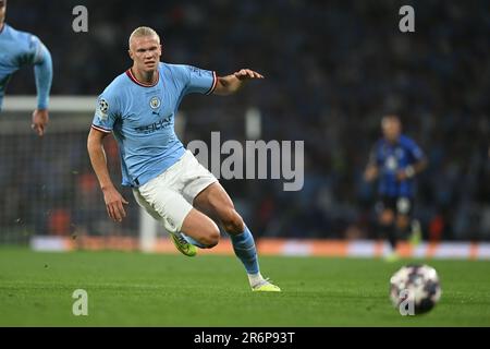 Istanbul, Turkey. 10th June 2023. Erling Haaland (Manchester City)                                                                                during the UEFA Champions League Final match between Manchester City   1-0 Inter    at  Ataturk Olympic  Stadium on June 10, 2023 in Istanbul, Trkiye. (Photo by Maurizio Borsari/AFLO) Stock Photo