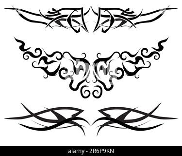 Patterns of tribal tattoo for design use Stock Vector