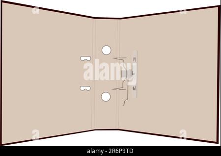 Realistic illustration of open folder isolated on white background - vector Stock Vector