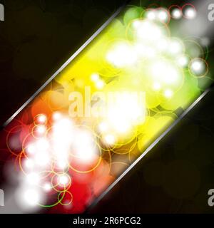Multicolored transparent circles on a dark background. Stock Vector
