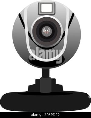 Realistic illustration of web camera isolated of white background - vector Stock Vector