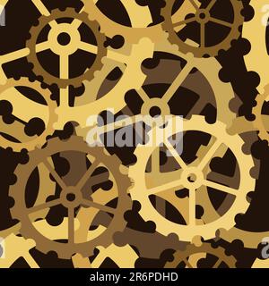 Editable vector seamless tile of cog wheels Stock Vector