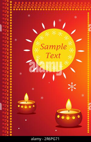 great way for expressing diwali greetings with sample text Stock Vector