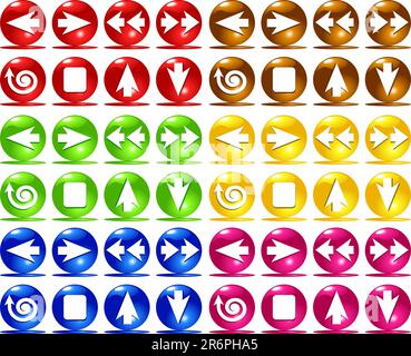 Colorful basic web icons Stock Vector