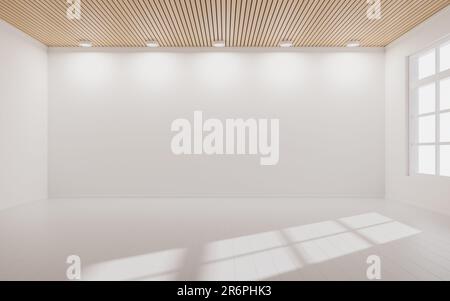 Empty room with light comes in, 3d rendering. Digital drawing. Stock Photo