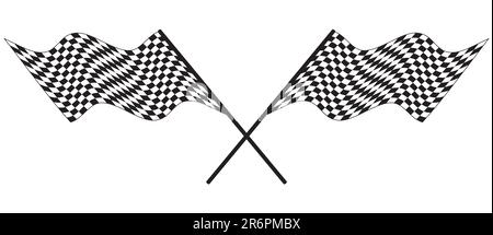 Black and white checked racing flag. Vector illustration. Stock Vector