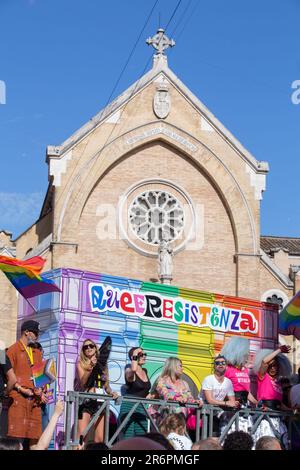 Rome, Italy. 10th June, 2023. Rome Pride 2023, the parade through the streets of Rome organized by LGBTQ community (Photo by Matteo Nardone/Pacific Press/Sipa USA) Credit: Sipa USA/Alamy Live News Stock Photo