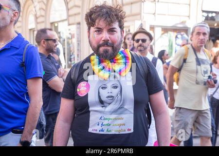 Rome, Italy. 10th June, 2023. Rome Pride 2023, the parade through the streets of Rome organized by LGBTQ community (Credit Image: © Matteo Nardone/Pacific Press via ZUMA Press Wire) EDITORIAL USAGE ONLY! Not for Commercial USAGE! Stock Photo