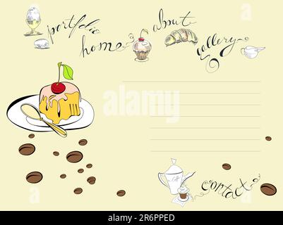Template for web design with food Stock Vector
