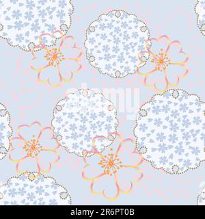 vector seamless floral ornament in Japanese style Stock Vector